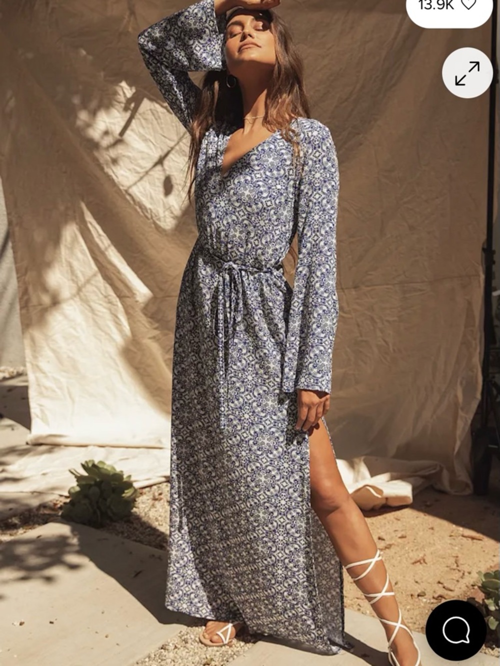 Blue Floral Maxi Dress